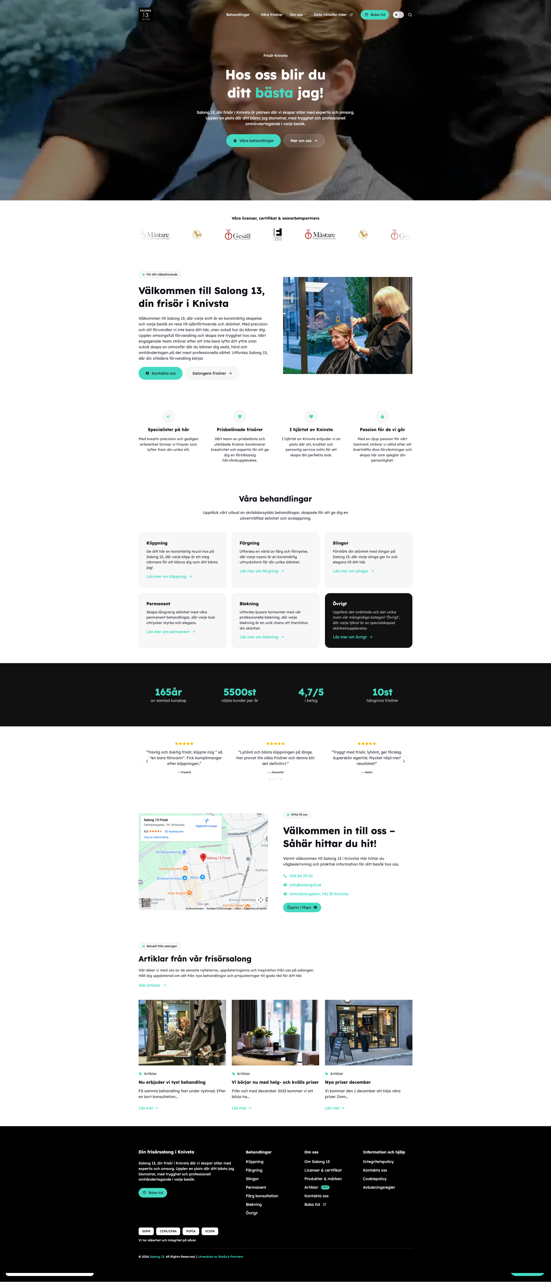 Webbläsarvy av Salong 13