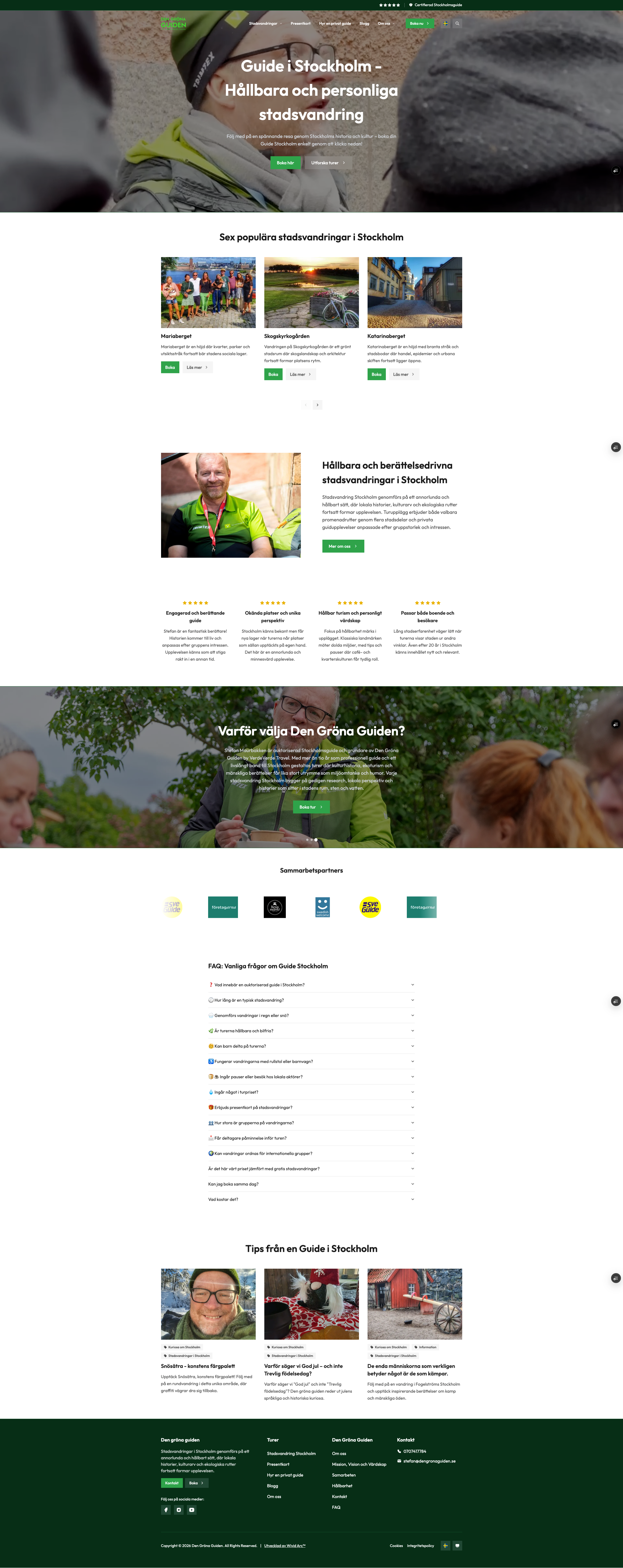 Webbläsarvy av Den Gröna Guiden